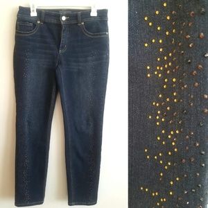 So Slimming Bedazzled Side Girlfriend Jeans Golden